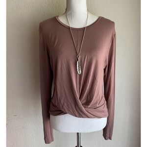 Chic Long Sleeve Blouse in Dusty Rose
